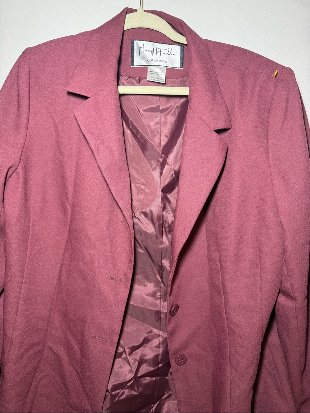 Vintage Mary McFadden Collection Pink Solid Button Front Blazer Jacket Size 16 - Picture 2 of 8
